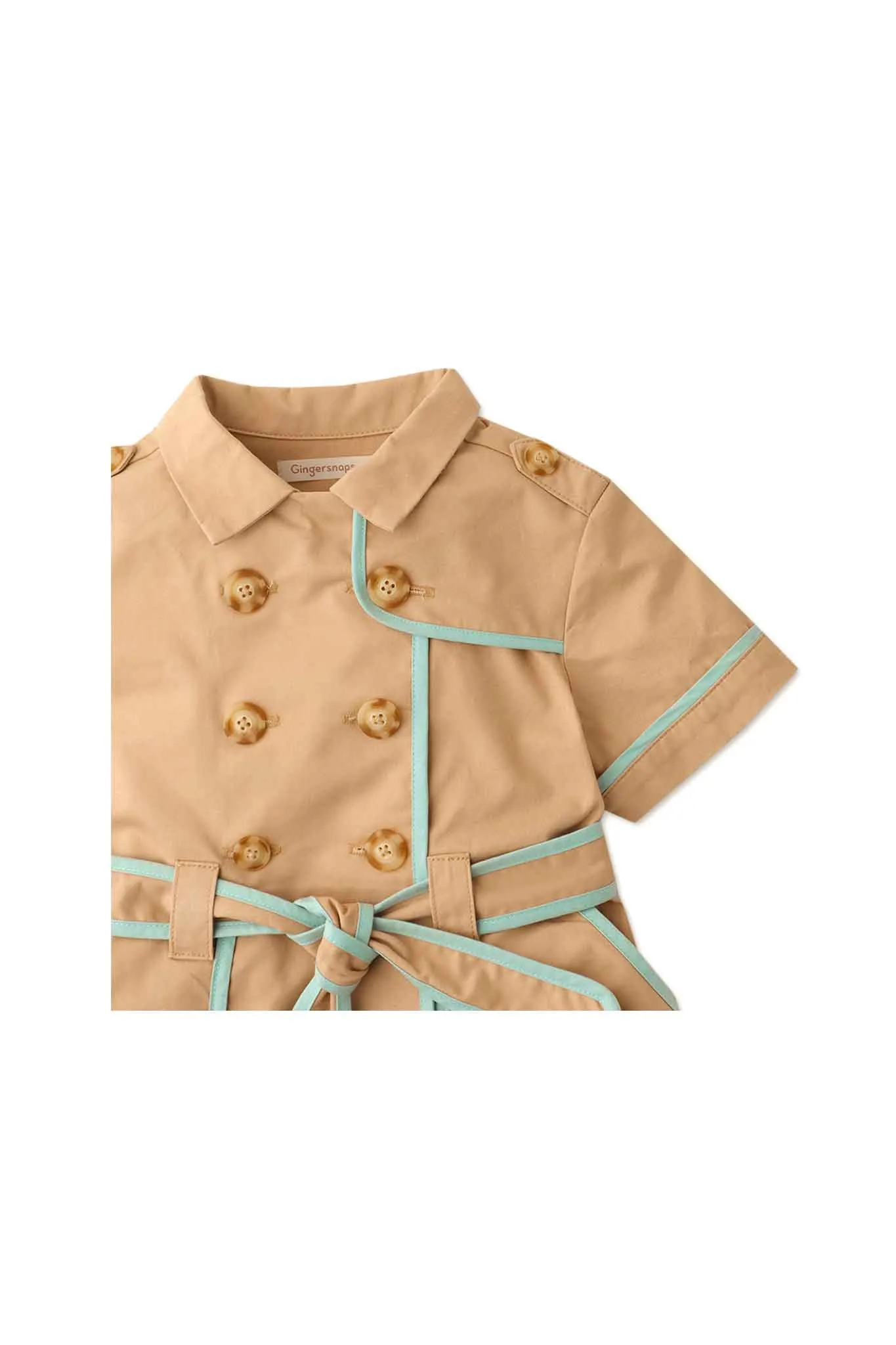 Gingersnaps Trench Coat Dress W/ Contrast Piping
