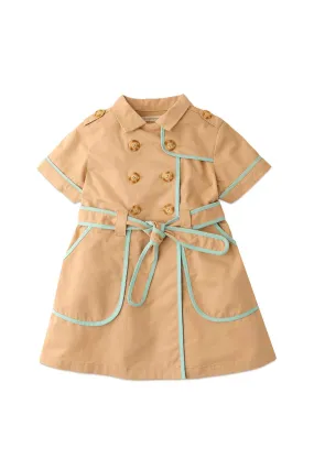 Gingersnaps Trench Coat Dress W/ Contrast Piping