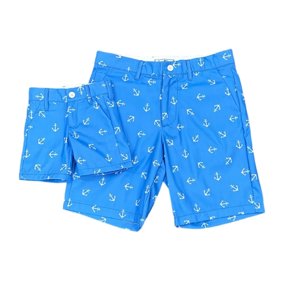 Golf Shorts - French Blue Anchors
