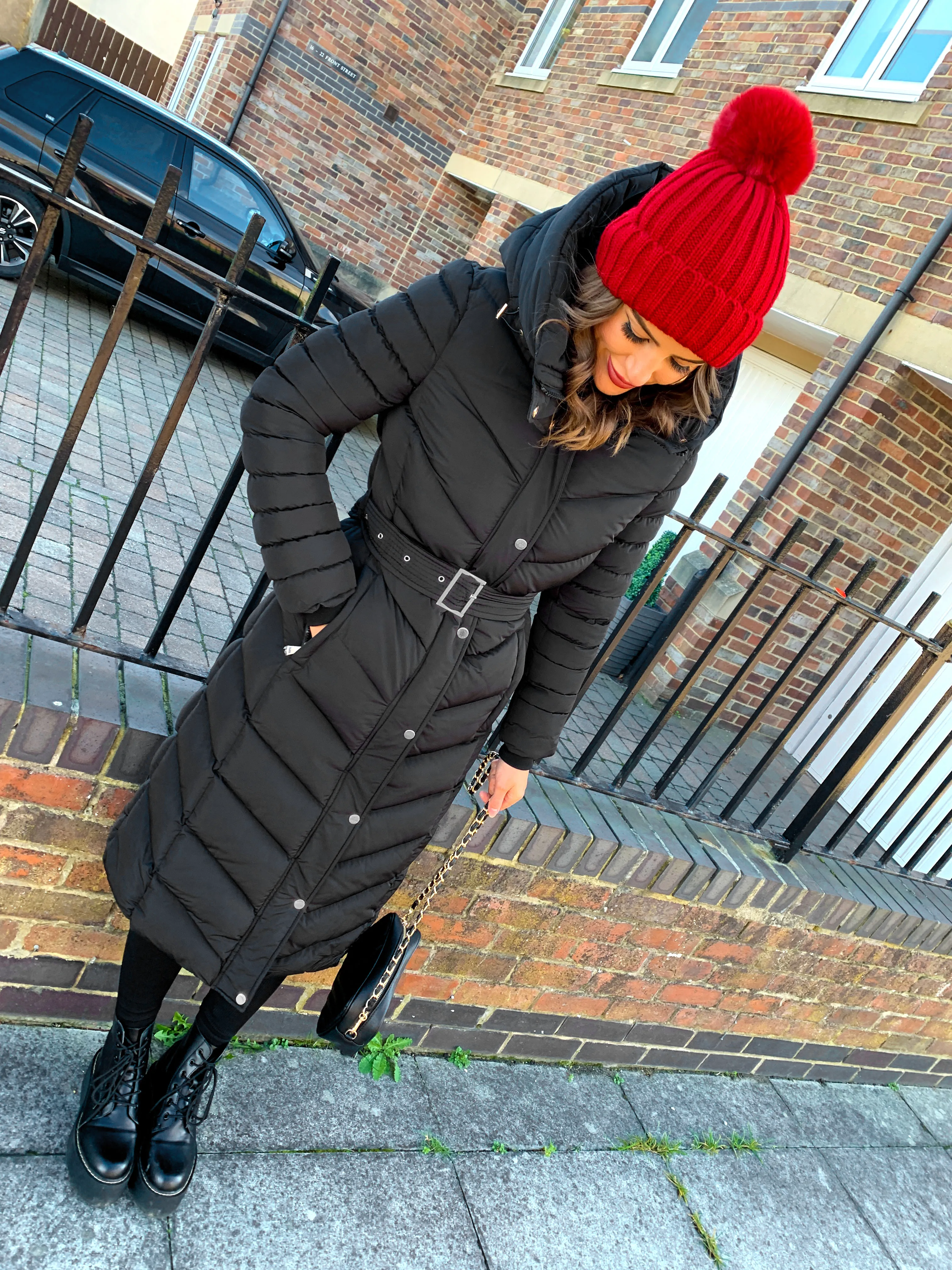 Good As Cold - Black Silver Detail Long Puffer Coat