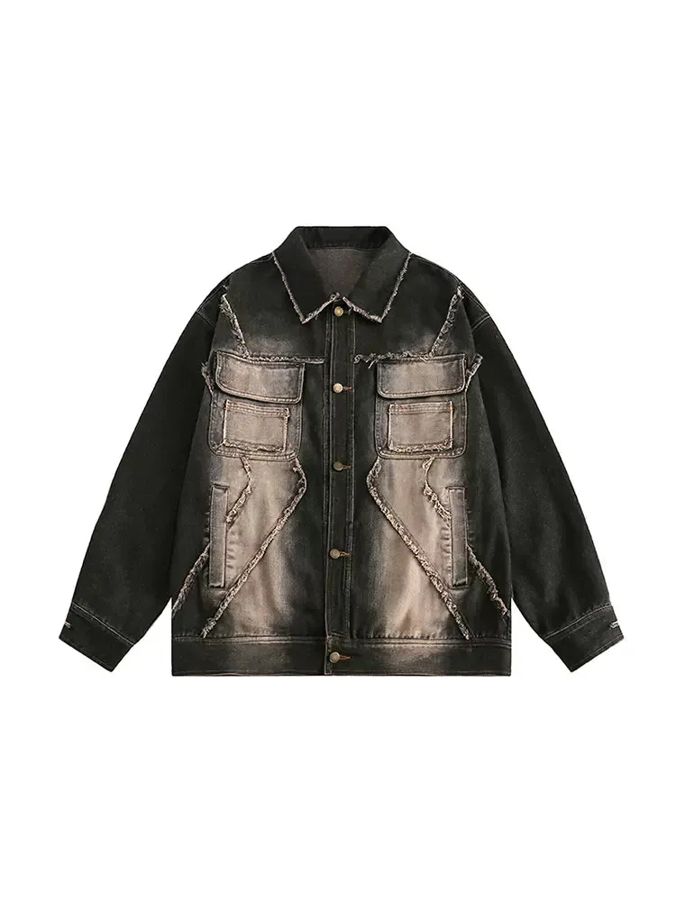 Gradient Street Black Denim Retro Jacket