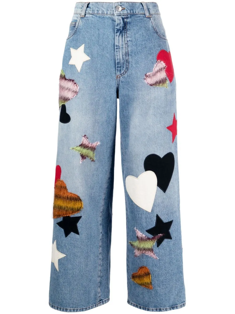 HEART-PATCH STRAIGHT-LEG TROUSERS