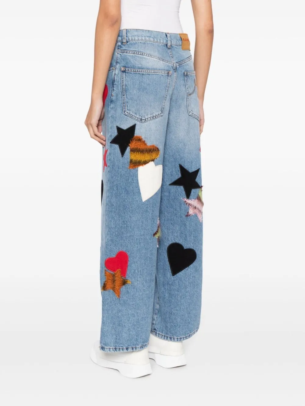 HEART-PATCH STRAIGHT-LEG TROUSERS