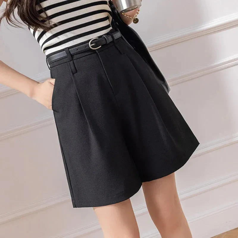 High Waist Straight Suit Short - Spring/Summer Casual