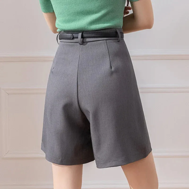 High Waist Straight Suit Short - Spring/Summer Casual