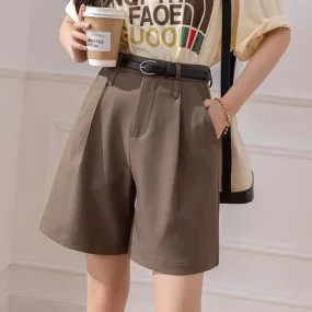 High Waist Straight Suit Short - Spring/Summer Casual