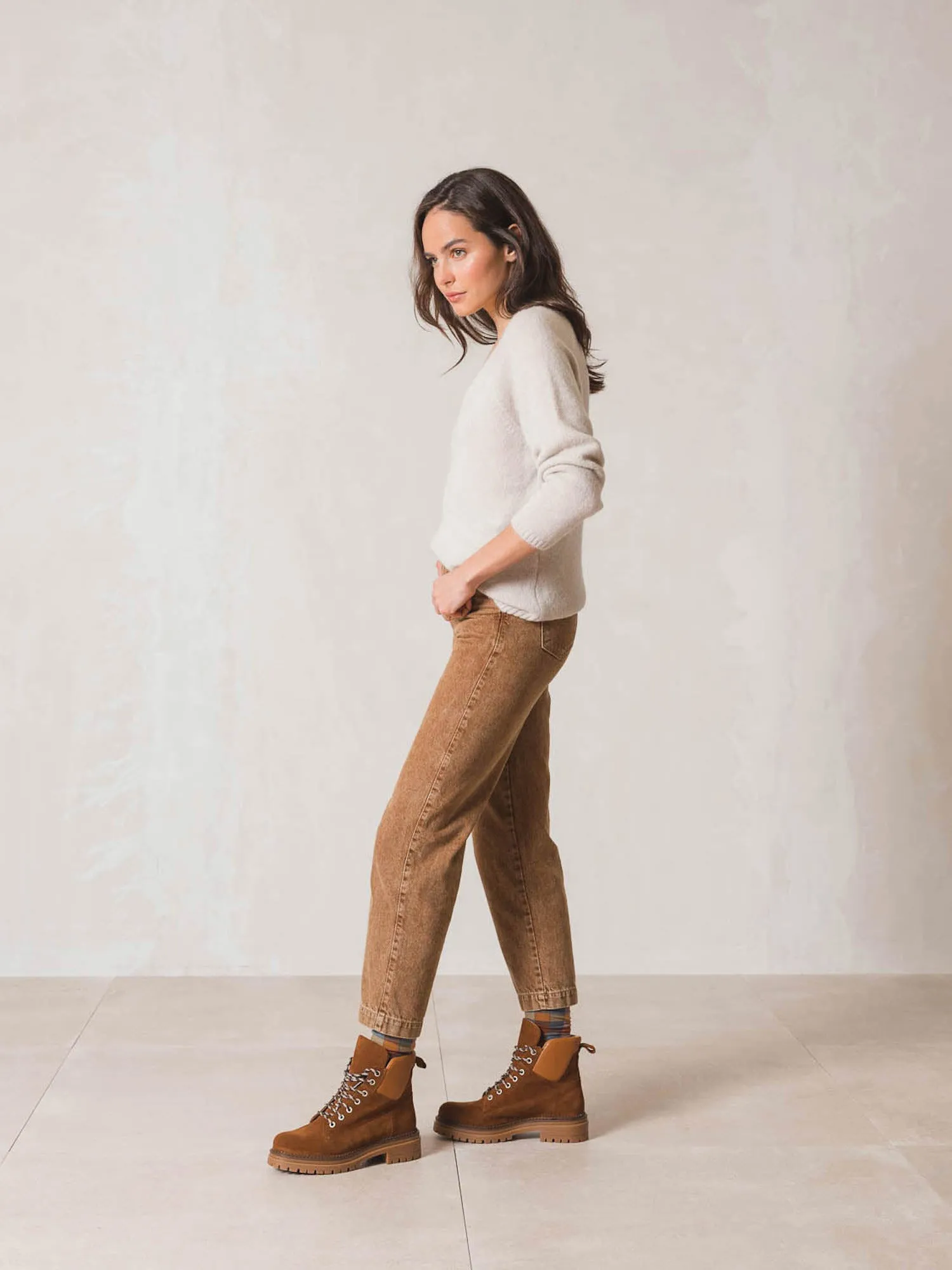 INDI & COLD Pullover Beige V neck
