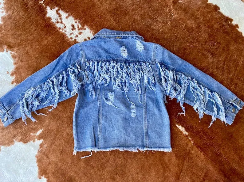 Kids Fringed Denim Jacket