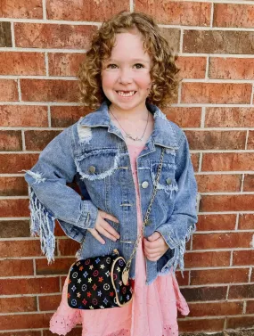 Kids Fringed Denim Jacket