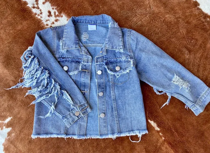 Kids Fringed Denim Jacket