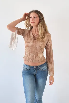 Lena tie front top