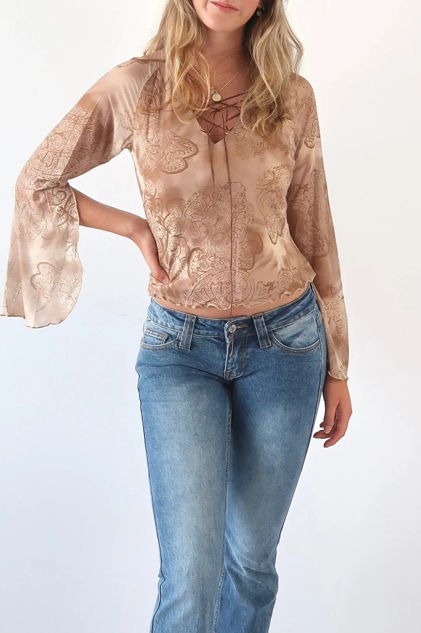 Lena tie front top