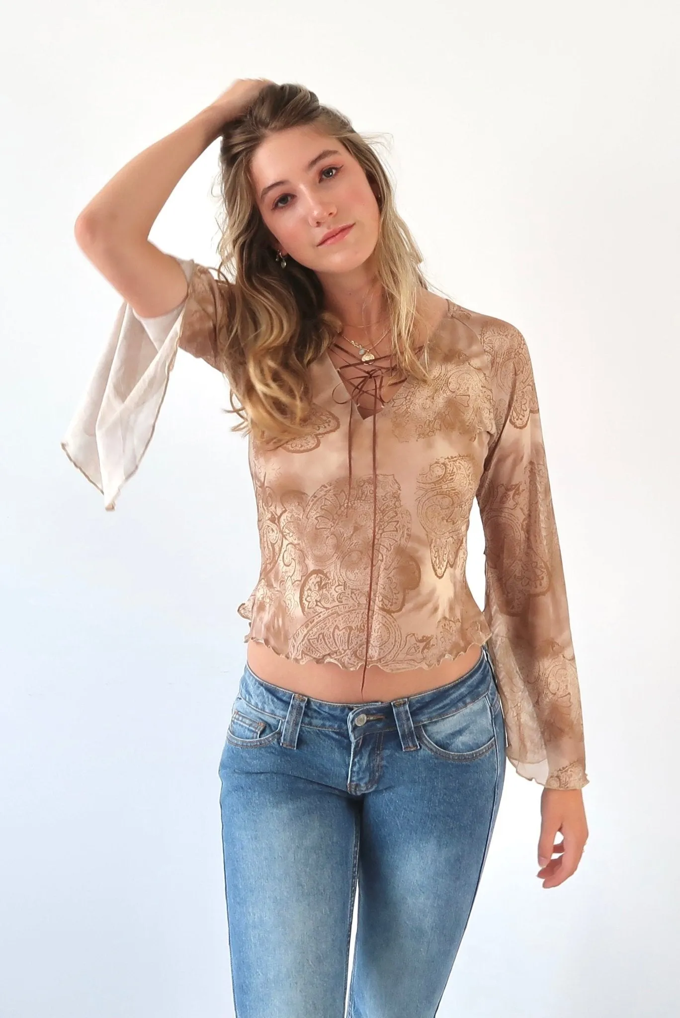 Lena tie front top