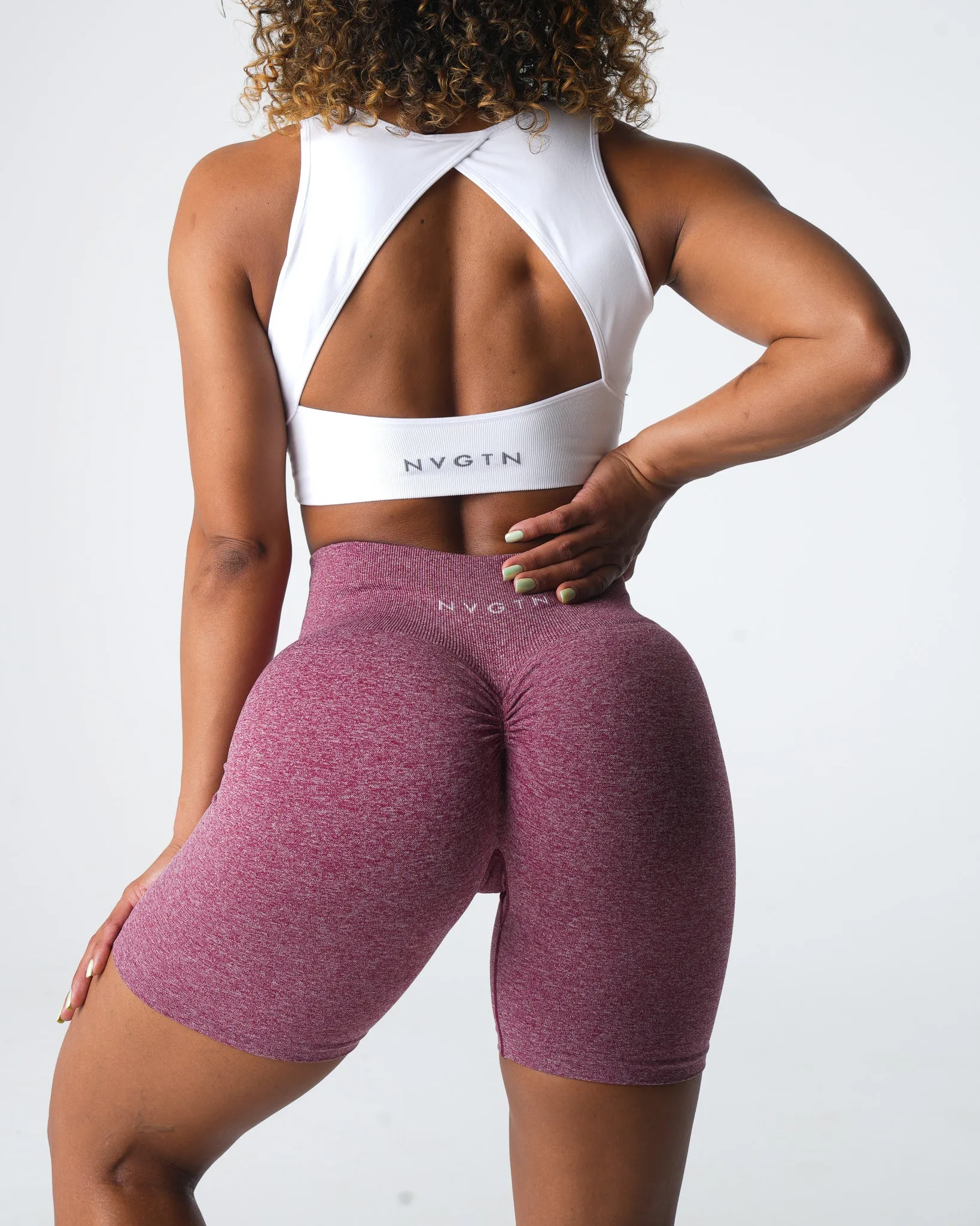 Maroon Scrunch Seamless Shorts