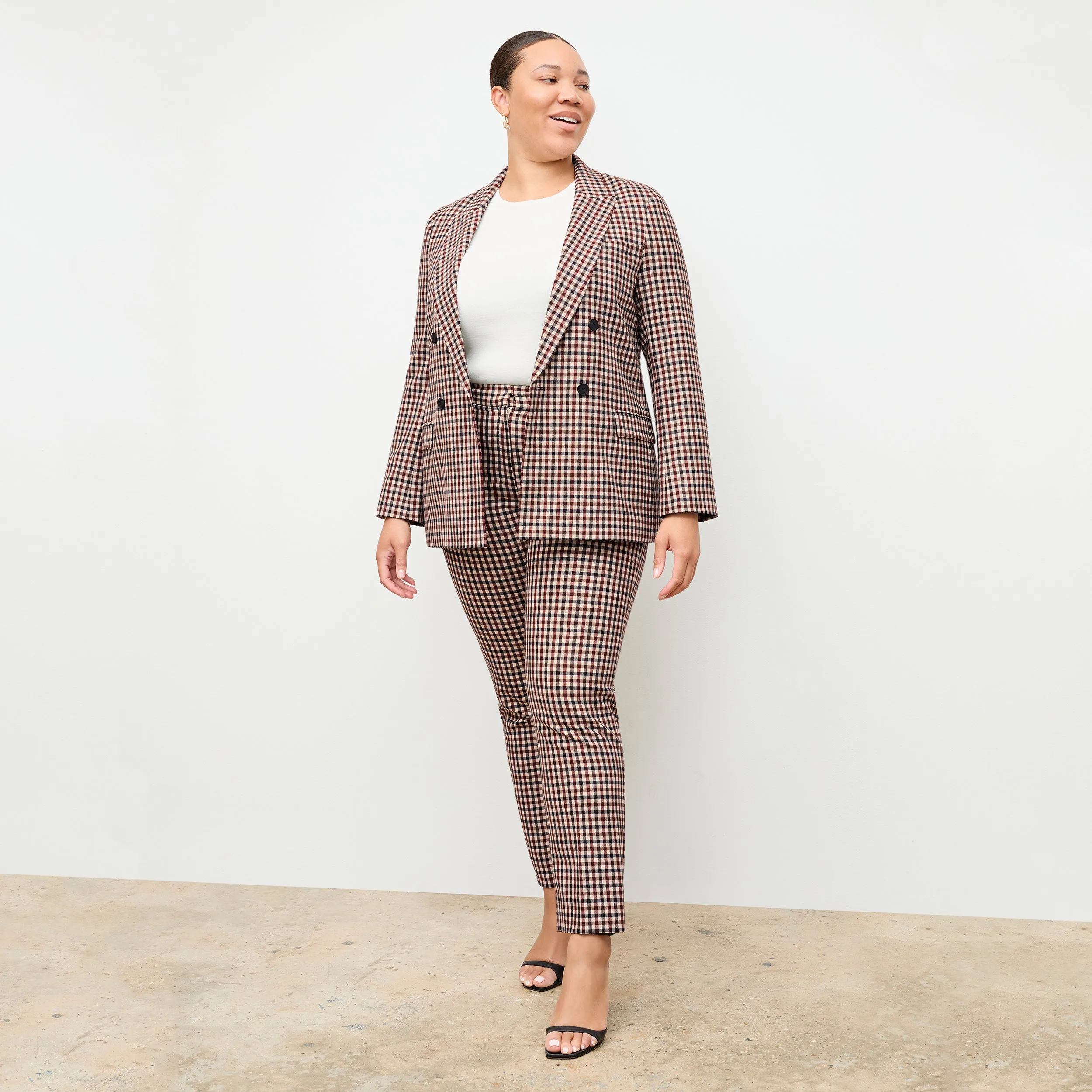 Mejia Pant - Windowpane Sharkskin :: Multi