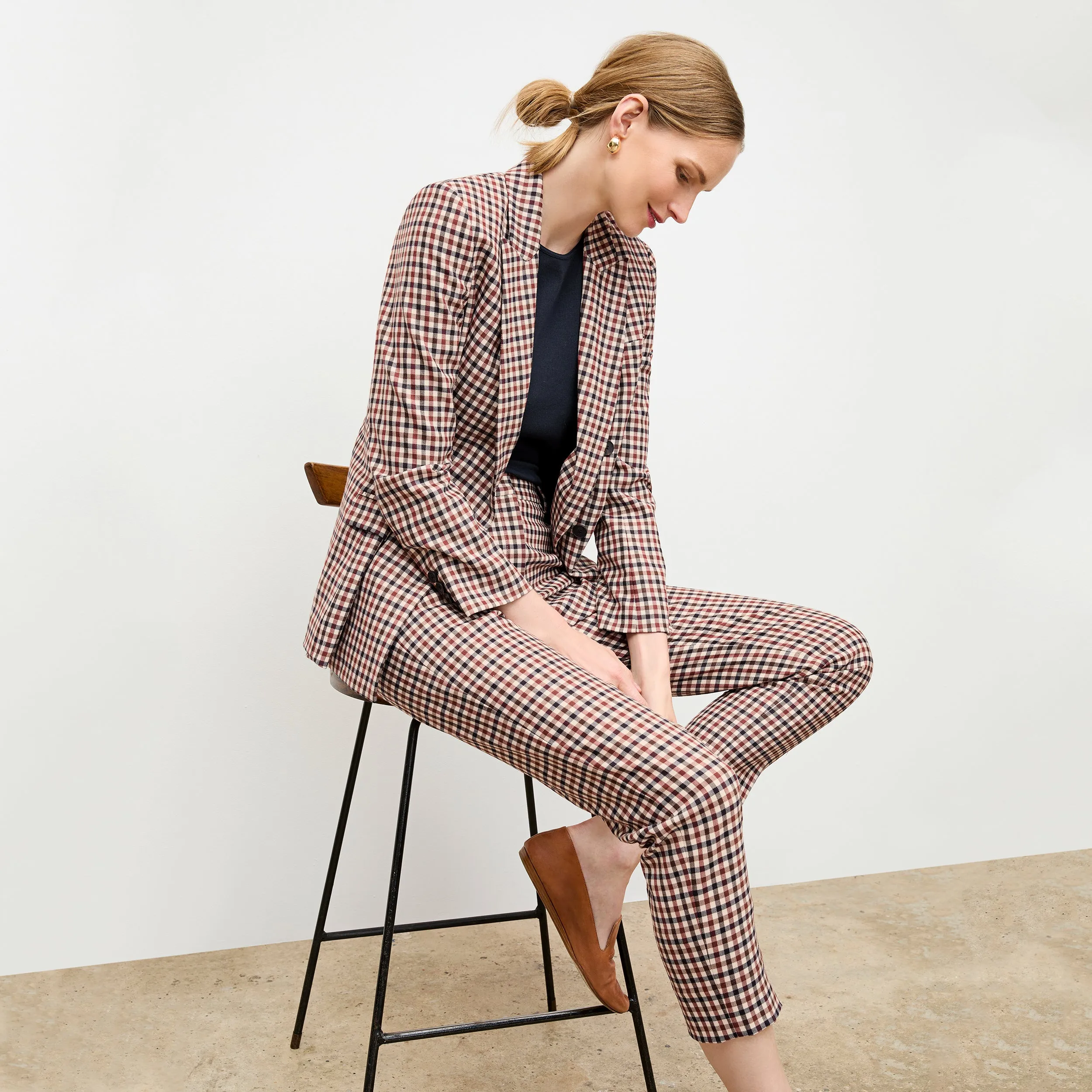Mejia Pant - Windowpane Sharkskin :: Multi