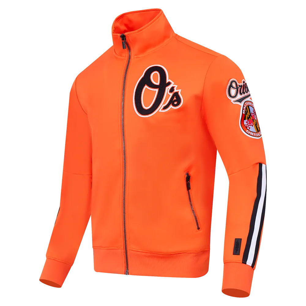 MLB BALTIMORE ORIOLES CLASSIC MEN'S DK TRACK JACKET (ORANGE)