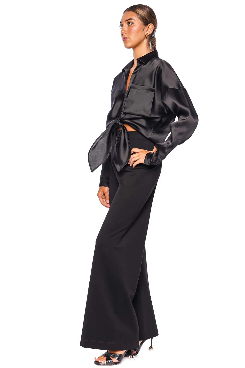 No Olvidas Tie Front Silk Organza Blouse