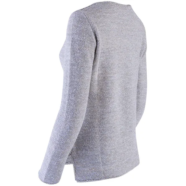 Novelty V-Neck Long Sleeve Pullover in Alabaster