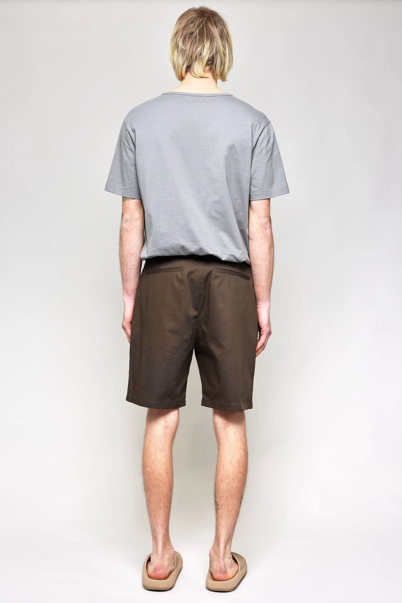 NS1205-4 Japanese Chino Shorts High Density Twill in Charcoal