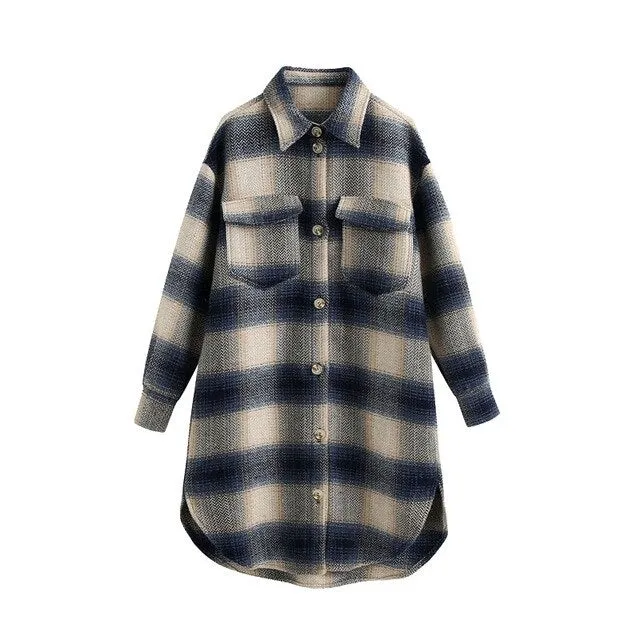 OVERSIZED PLAID COAT