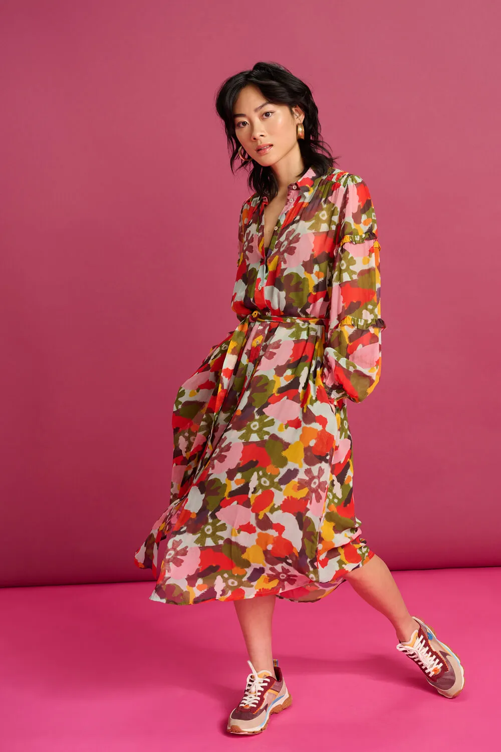 Palette Of Colours Midi Dress