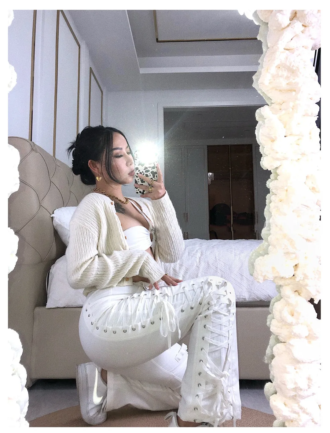 Pantalones de encaje delgado