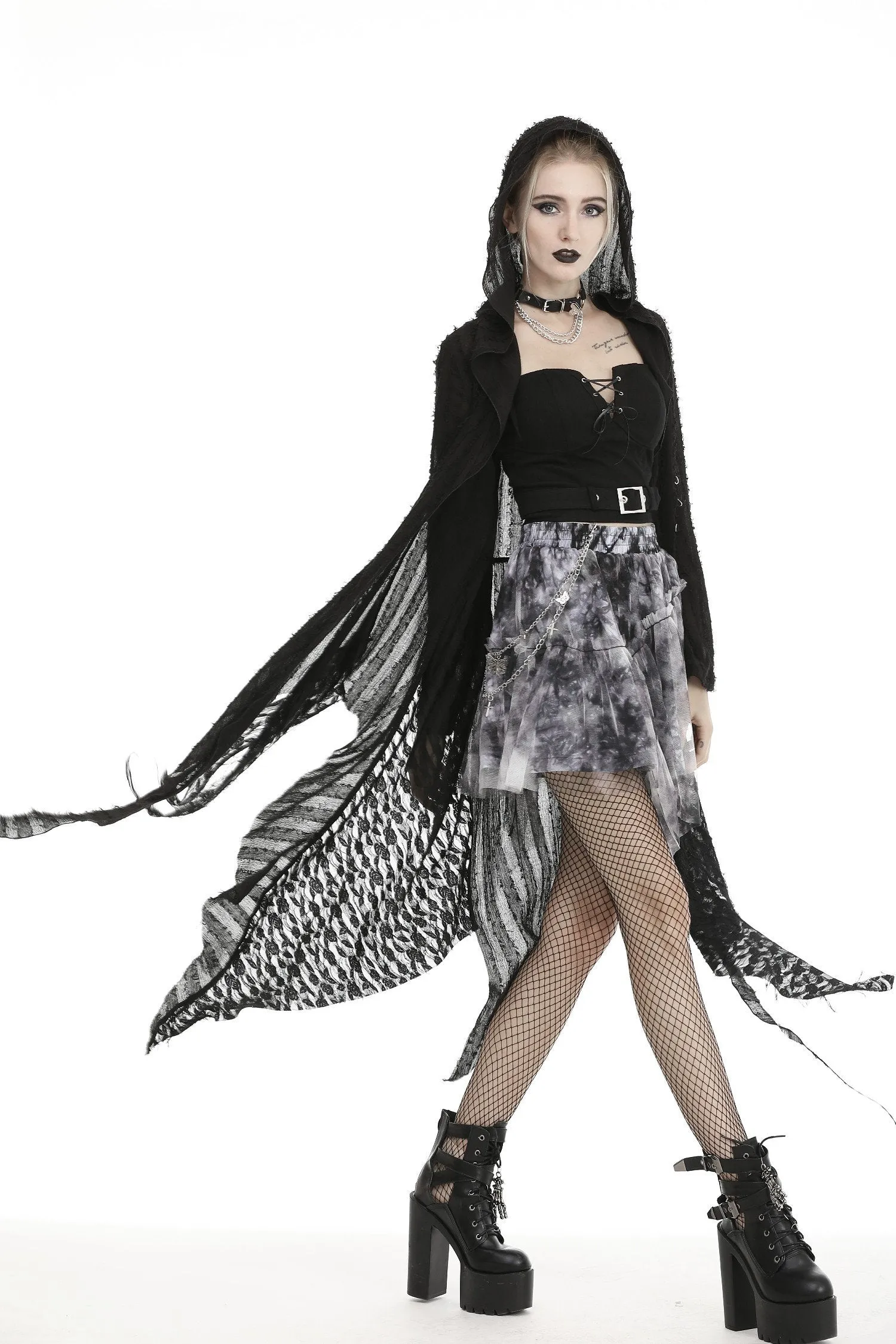 Punk shredded cardigan thin coat JW214
