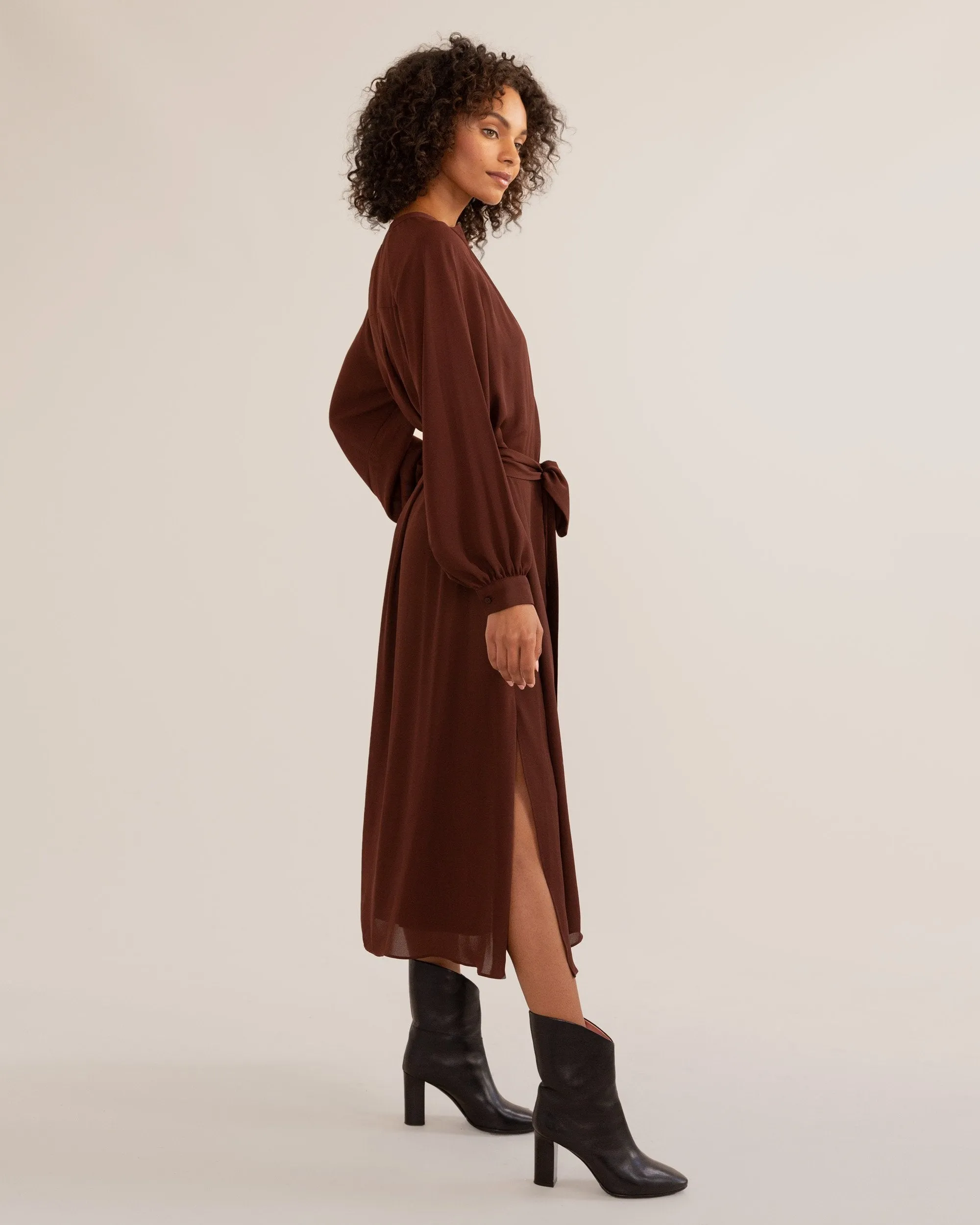 Remy Tie-Front Billow Sleeve Dress