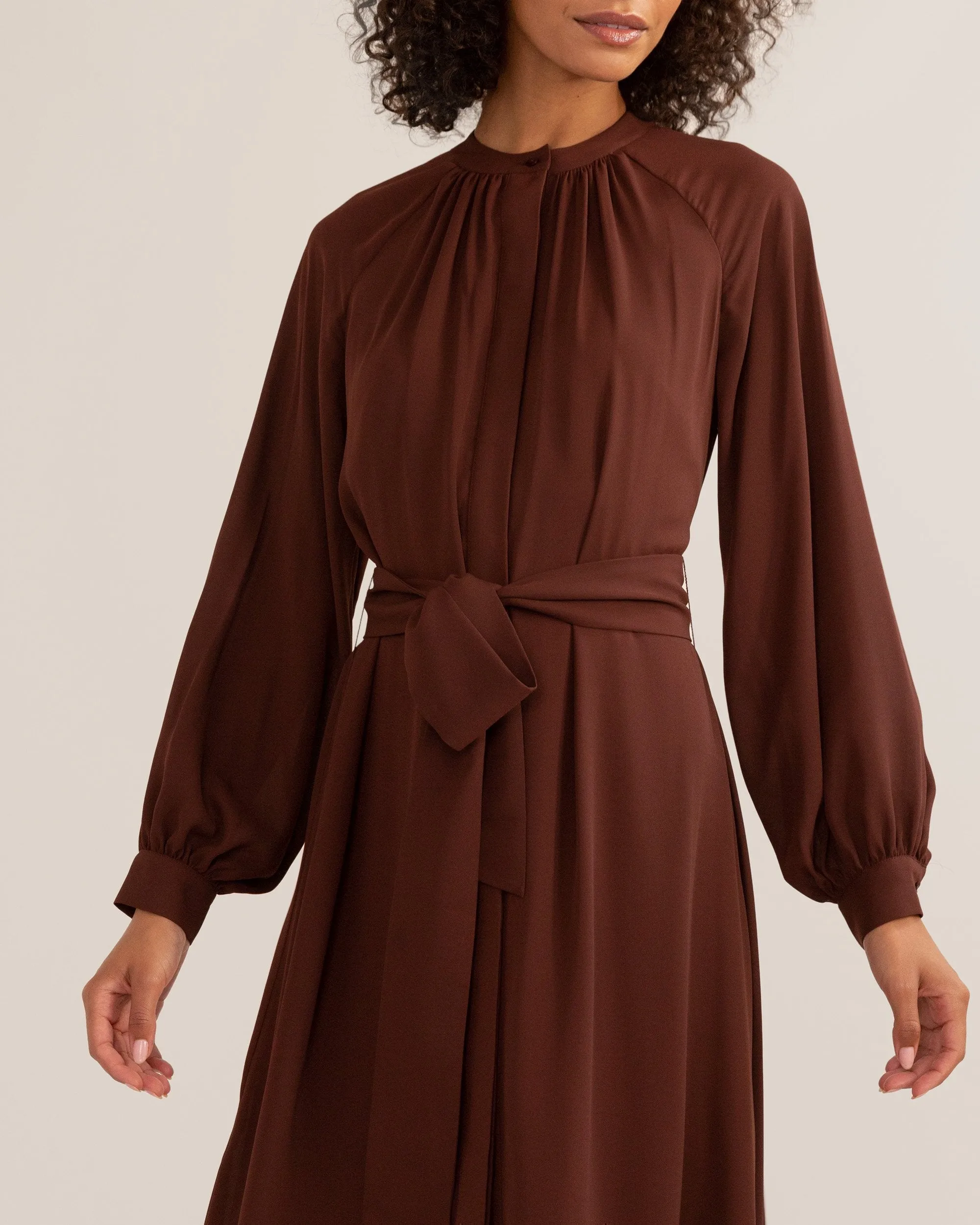 Remy Tie-Front Billow Sleeve Dress