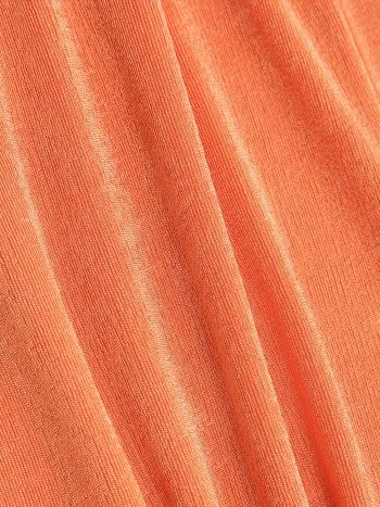 Solid one shoulder midi dress in orange
