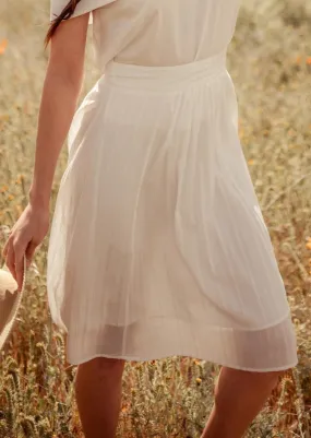 Srey Banana A-line Midi Skirt in White