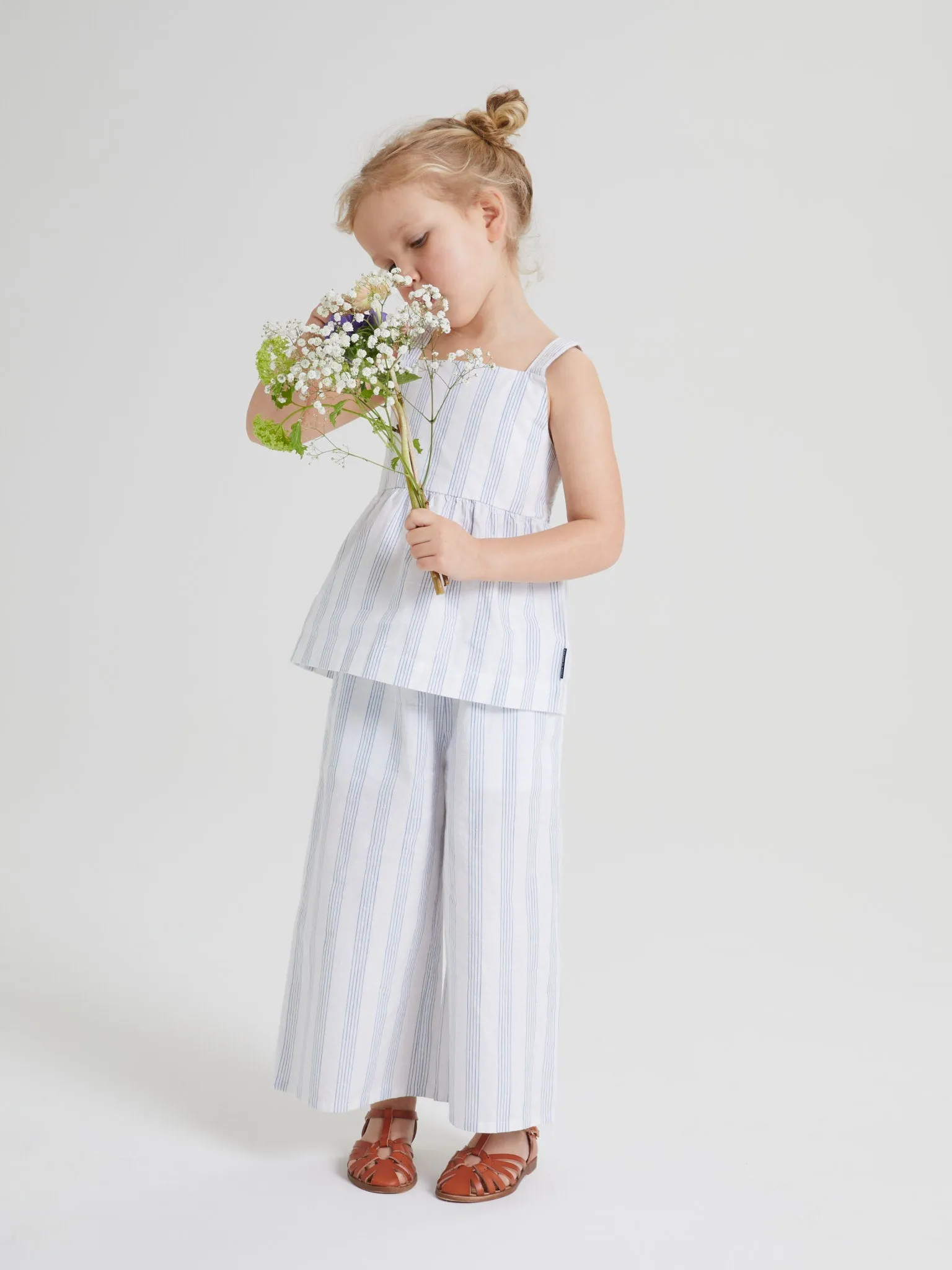 Striped Wide Leg Kids Trousers
