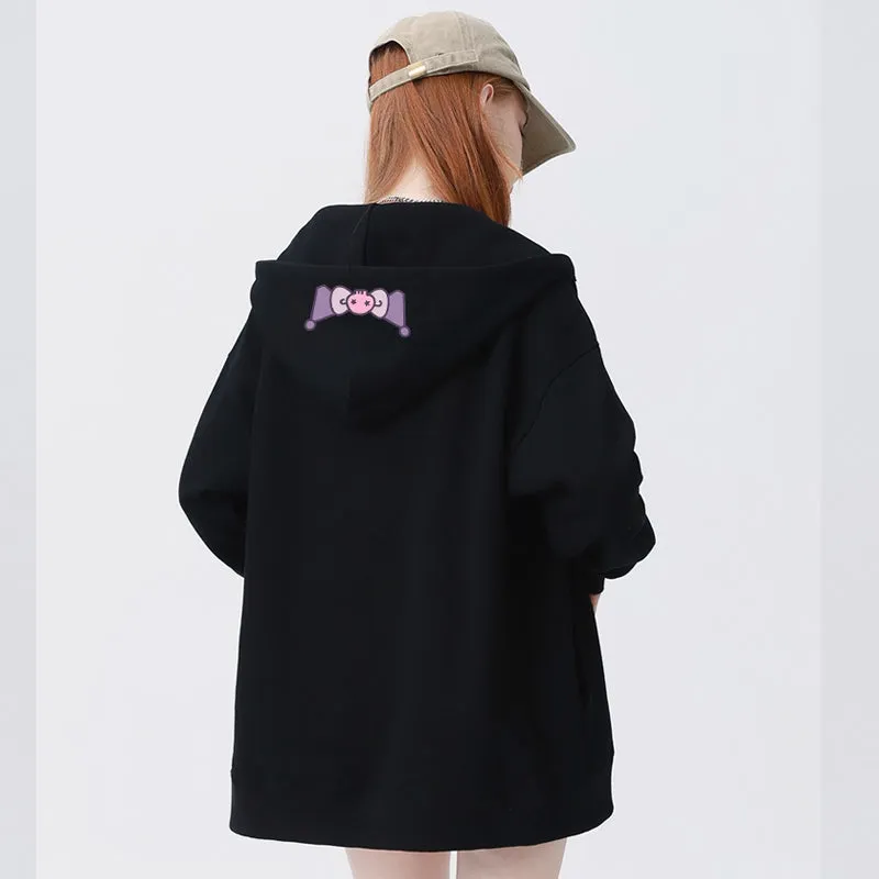 Sweet Japanese Sanrio Kuromi Printed Hooded Coat