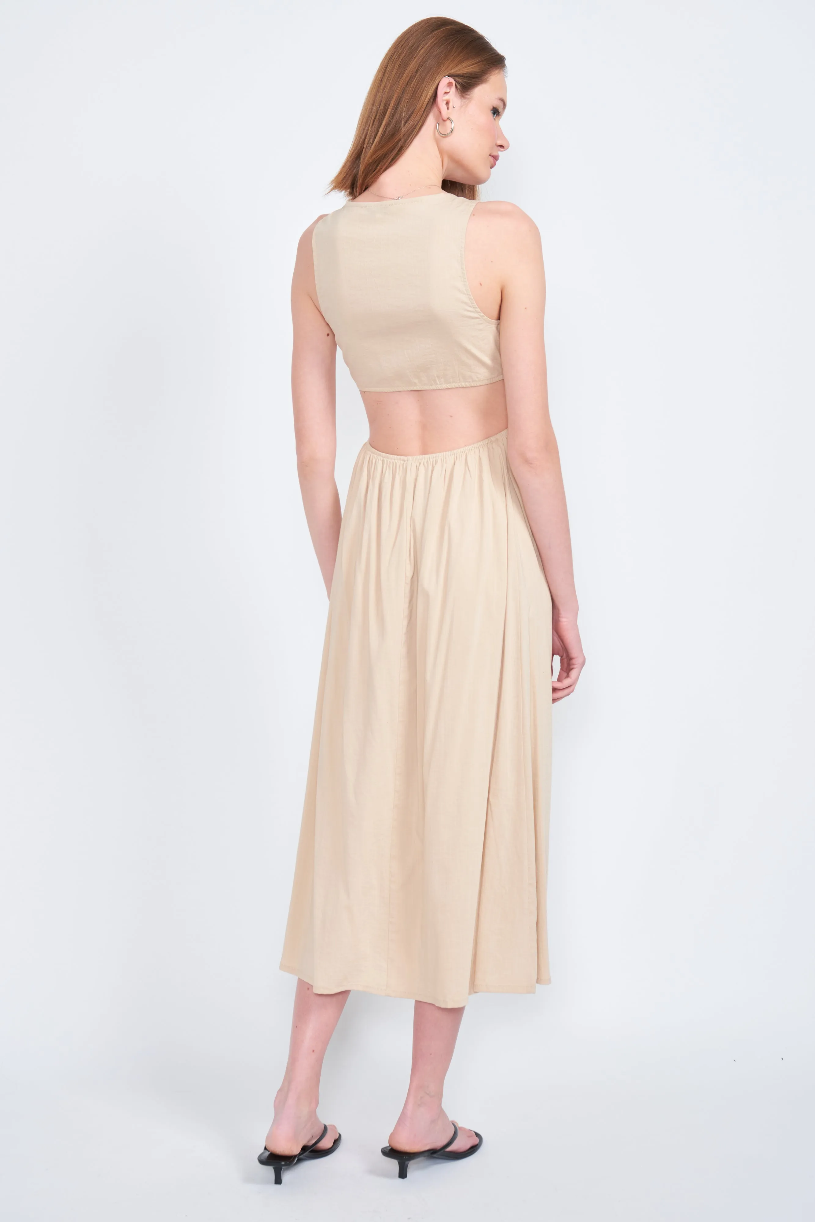 Tabia V-Neck Midi Dress