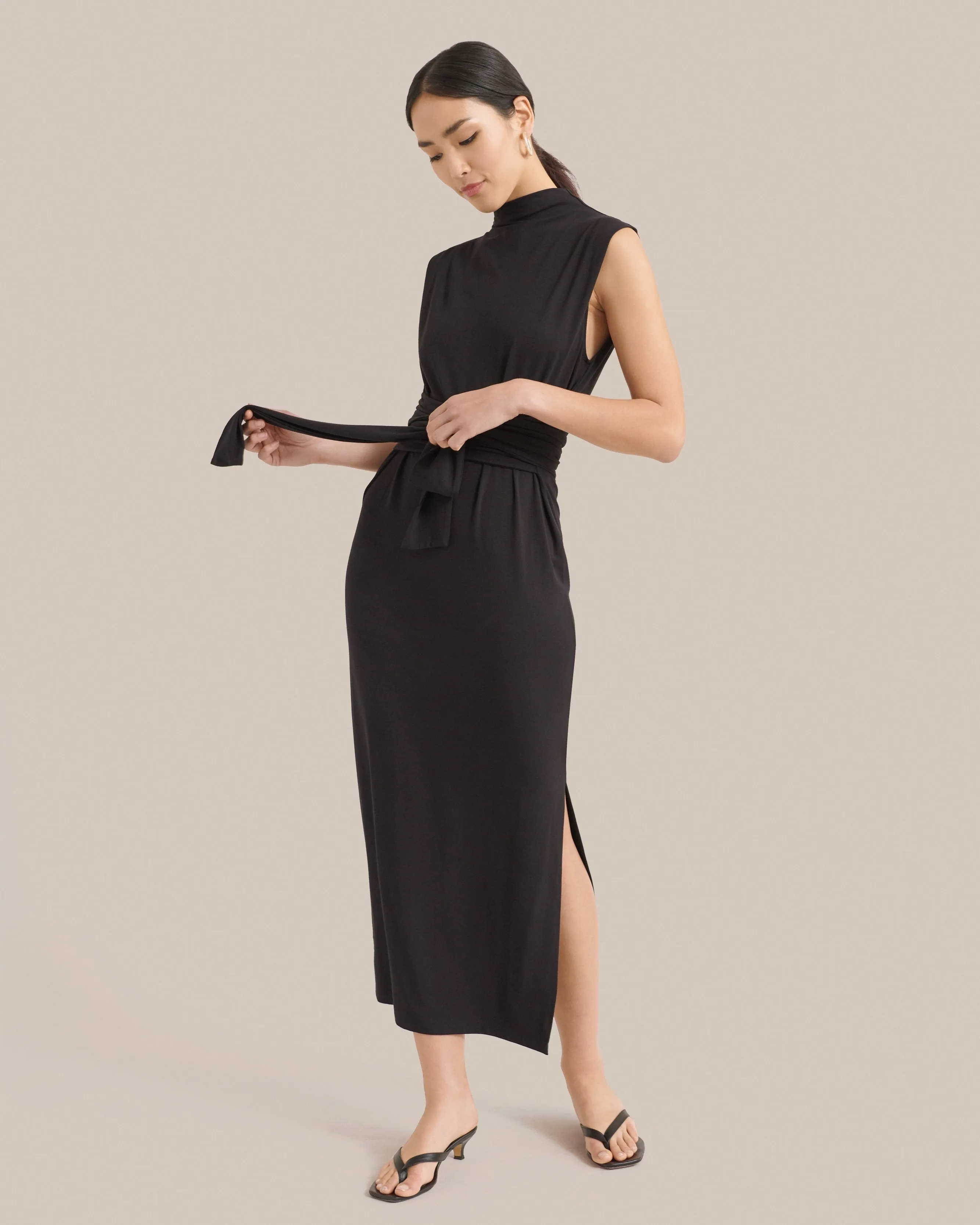Teagan Sleeveless Tie-Front Dress