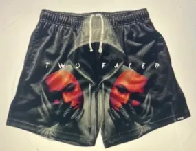TWO FACED Dual Mask Graphic Mesh Shorts