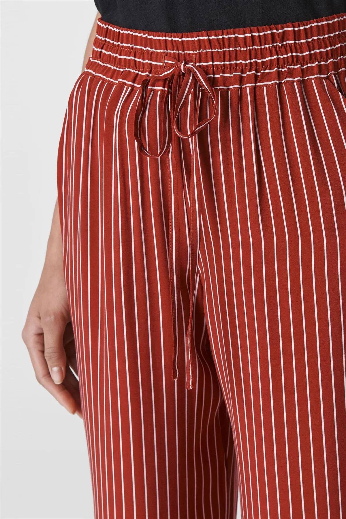 Wide leg stripe trousers