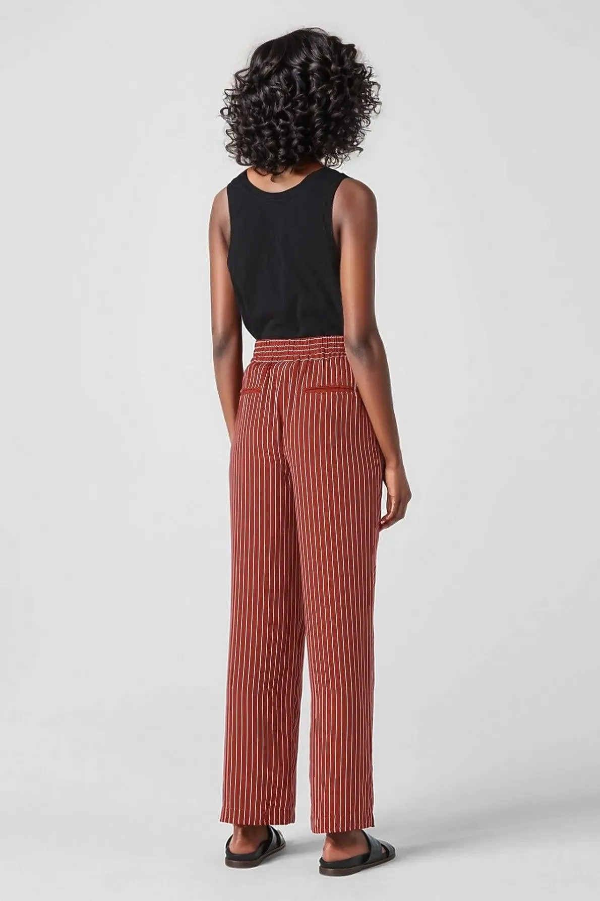 Wide leg stripe trousers