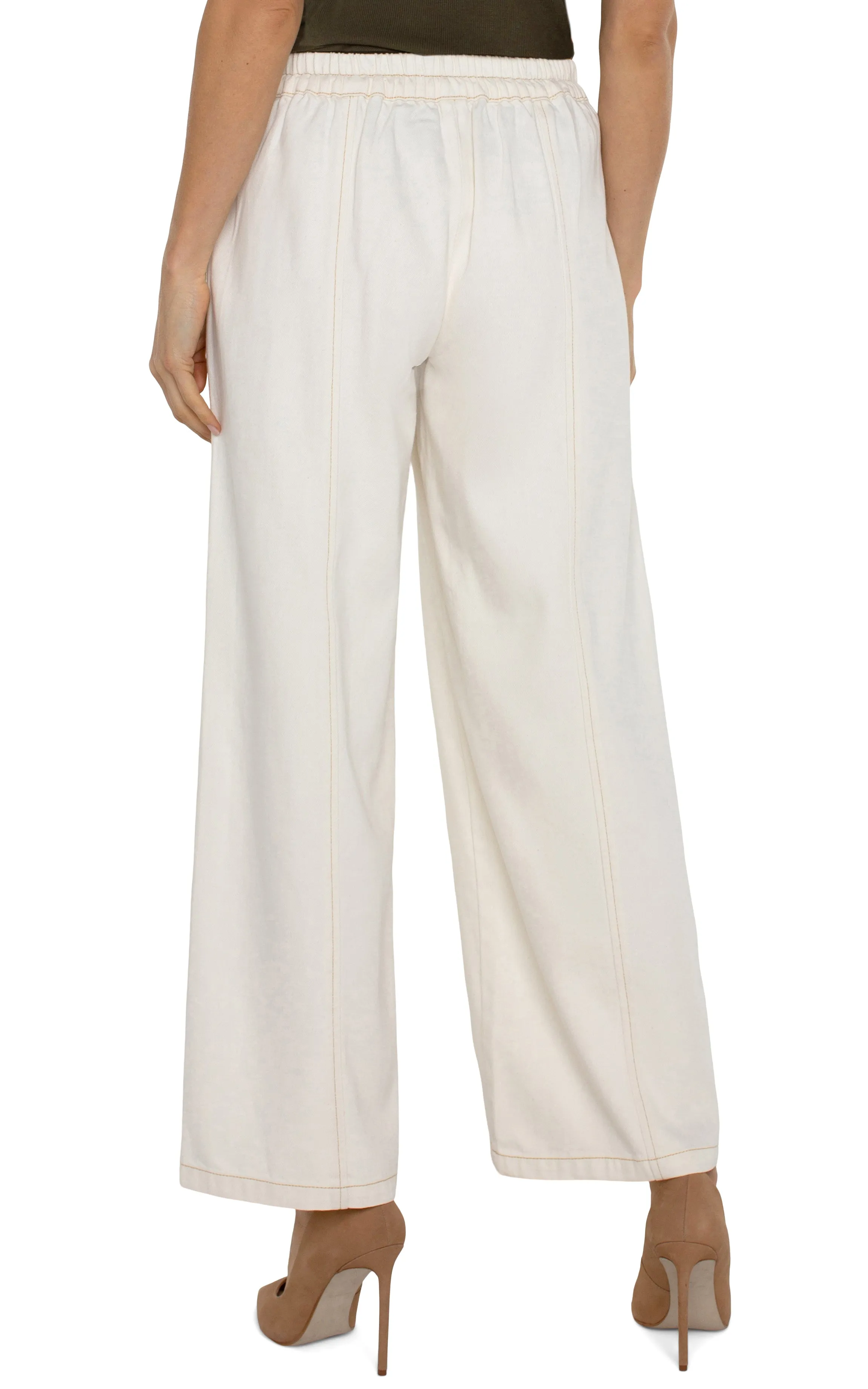 WIDE LEG TROUSER WITH ELASTIC WAISTBAND