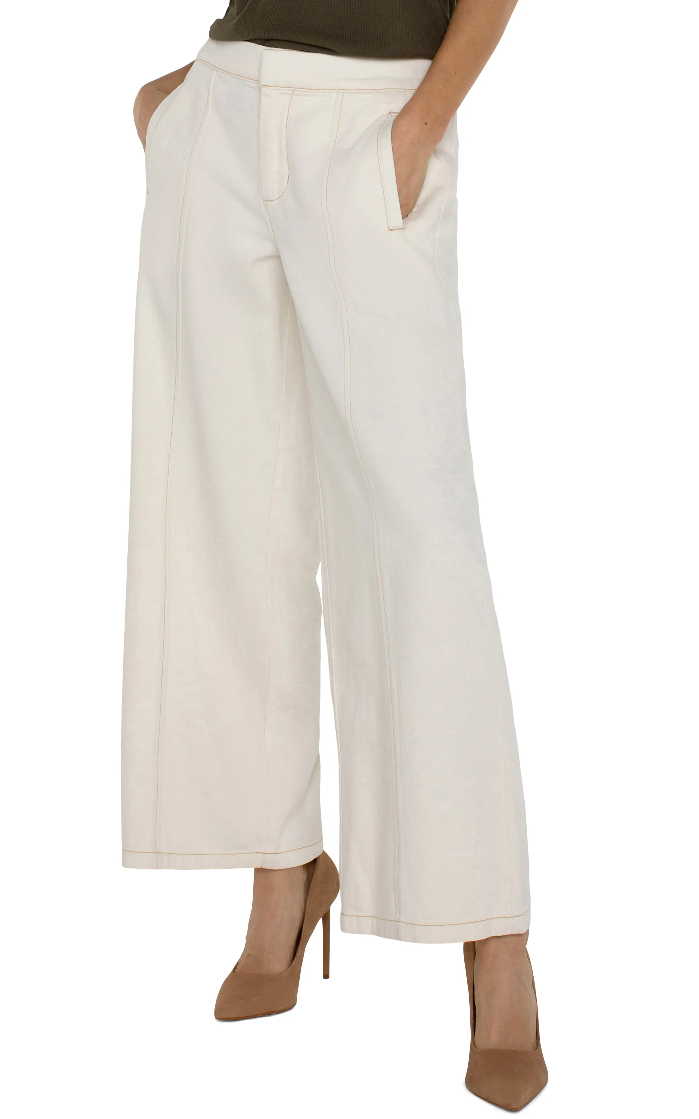 WIDE LEG TROUSER WITH ELASTIC WAISTBAND
