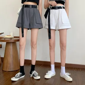 Women's Casual Solid Color Wide-legged Shorts