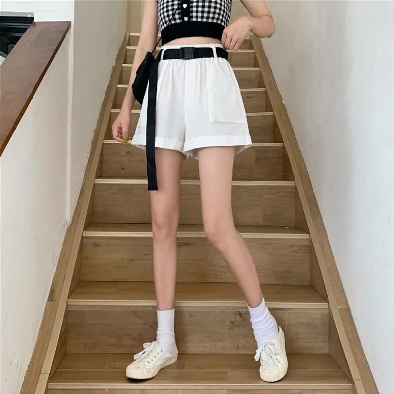 Women's Casual Solid Color Wide-legged Shorts