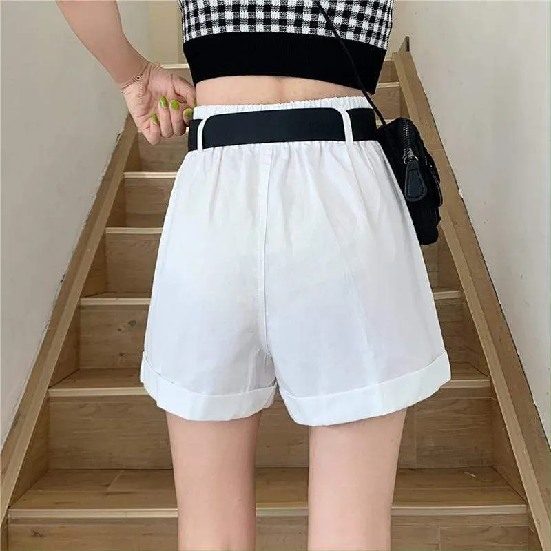 Women's Casual Solid Color Wide-legged Shorts