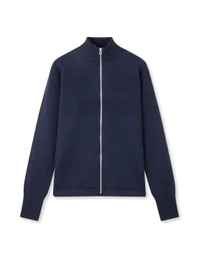 Wool Klemens Zip Knit, Sky Captain